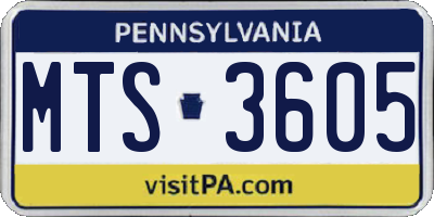 PA license plate MTS3605
