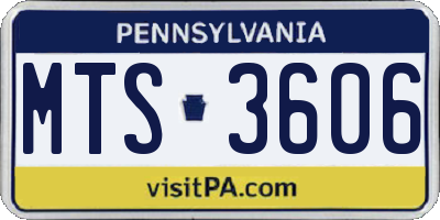 PA license plate MTS3606