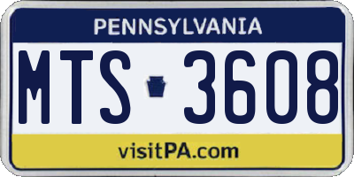 PA license plate MTS3608