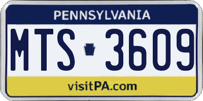 PA license plate MTS3609