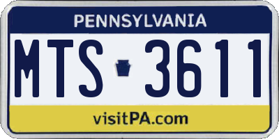 PA license plate MTS3611