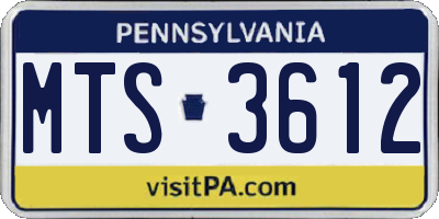PA license plate MTS3612