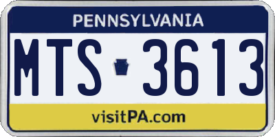 PA license plate MTS3613