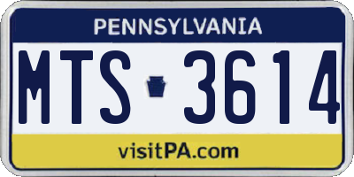 PA license plate MTS3614