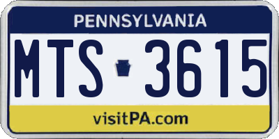 PA license plate MTS3615
