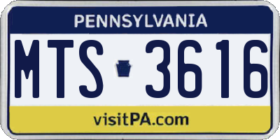 PA license plate MTS3616