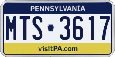 PA license plate MTS3617