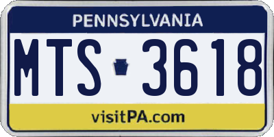 PA license plate MTS3618