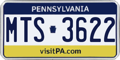 PA license plate MTS3622