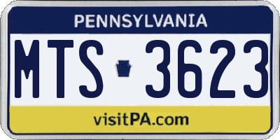 PA license plate MTS3623