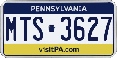 PA license plate MTS3627