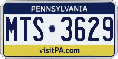 PA license plate MTS3629