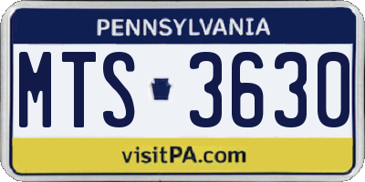 PA license plate MTS3630