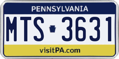 PA license plate MTS3631