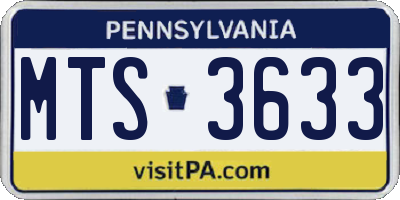 PA license plate MTS3633