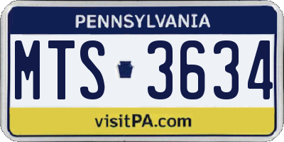 PA license plate MTS3634