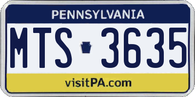 PA license plate MTS3635
