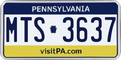 PA license plate MTS3637