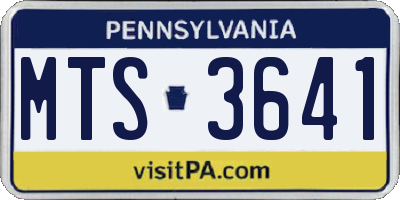 PA license plate MTS3641