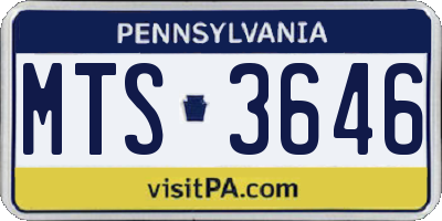 PA license plate MTS3646