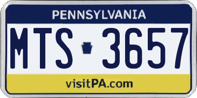 PA license plate MTS3657