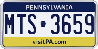 PA license plate MTS3659