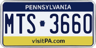 PA license plate MTS3660