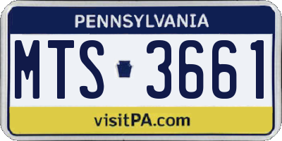 PA license plate MTS3661