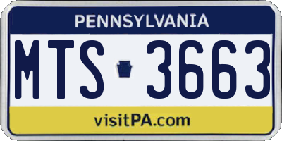 PA license plate MTS3663