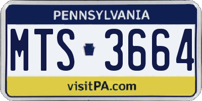 PA license plate MTS3664