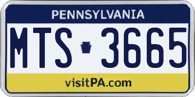 PA license plate MTS3665