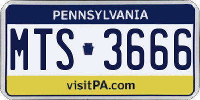 PA license plate MTS3666