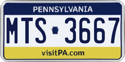 PA license plate MTS3667