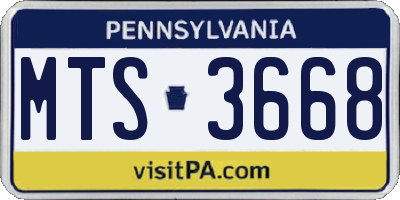 PA license plate MTS3668