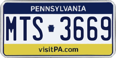 PA license plate MTS3669