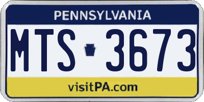 PA license plate MTS3673