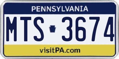 PA license plate MTS3674
