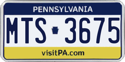 PA license plate MTS3675