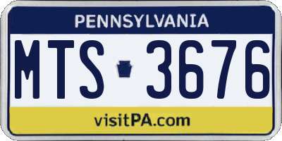 PA license plate MTS3676