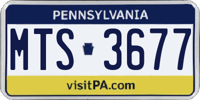 PA license plate MTS3677