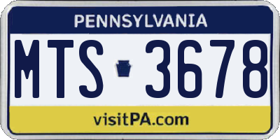 PA license plate MTS3678