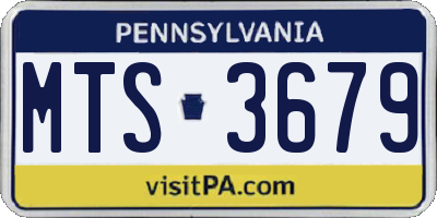 PA license plate MTS3679
