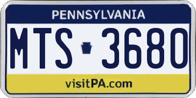 PA license plate MTS3680
