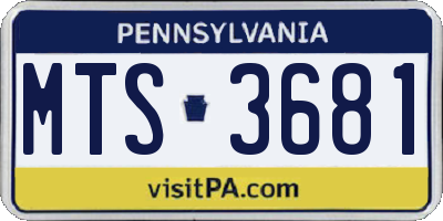 PA license plate MTS3681