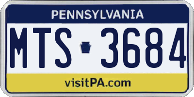 PA license plate MTS3684