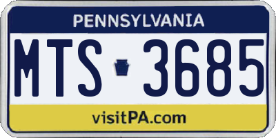 PA license plate MTS3685