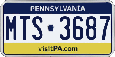 PA license plate MTS3687