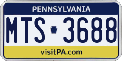 PA license plate MTS3688