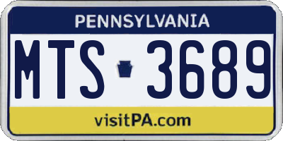 PA license plate MTS3689