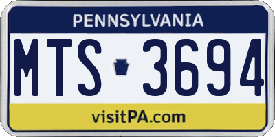 PA license plate MTS3694